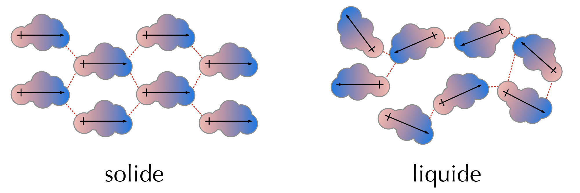 Molécules polaires et interaction dipôle-dipôle.
