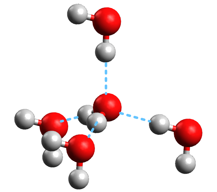 Liaison hydrogène au sein de molécules d'eau